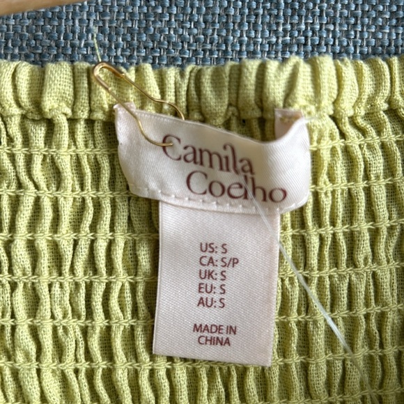 Camila Coelho Puff Sleeve Mini Dress in Light Green - Picture 6 of 7